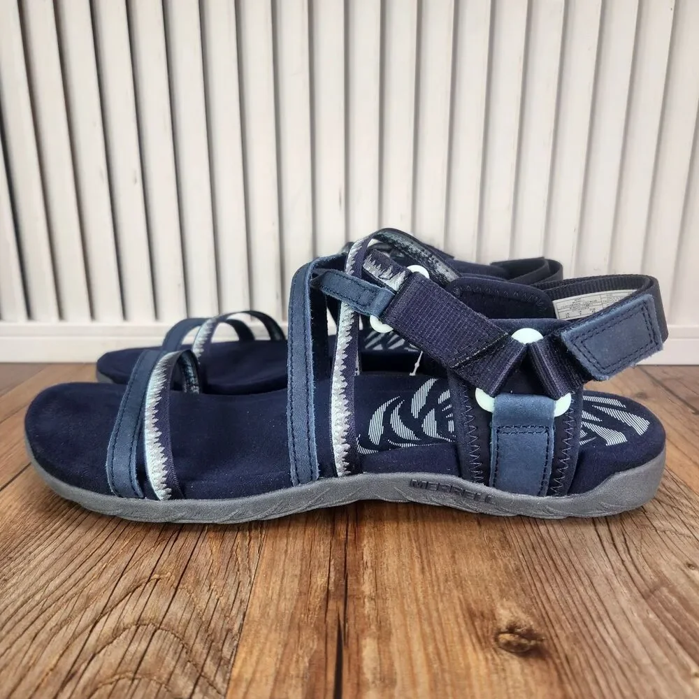 Merrell Terran 3 Cush Lattice Sandals Women Sz 11 Navy Blue Strappy Casual Shoes